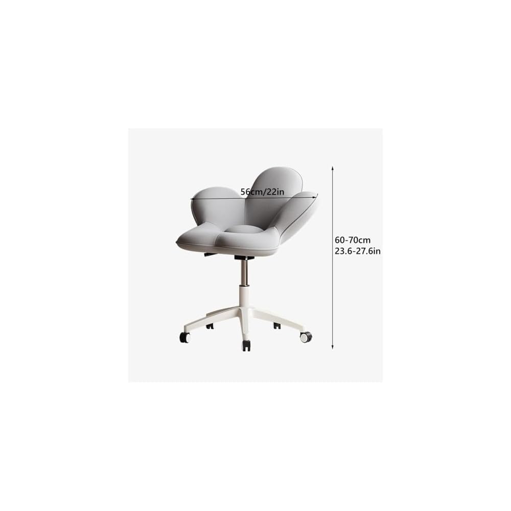 Pink Swivel Chair - Flower Shaped Backrest Office Chair, Vanity & Reading Chair for Home Office & Dressing Room, Stylish Multi-Purpose Seating Solution