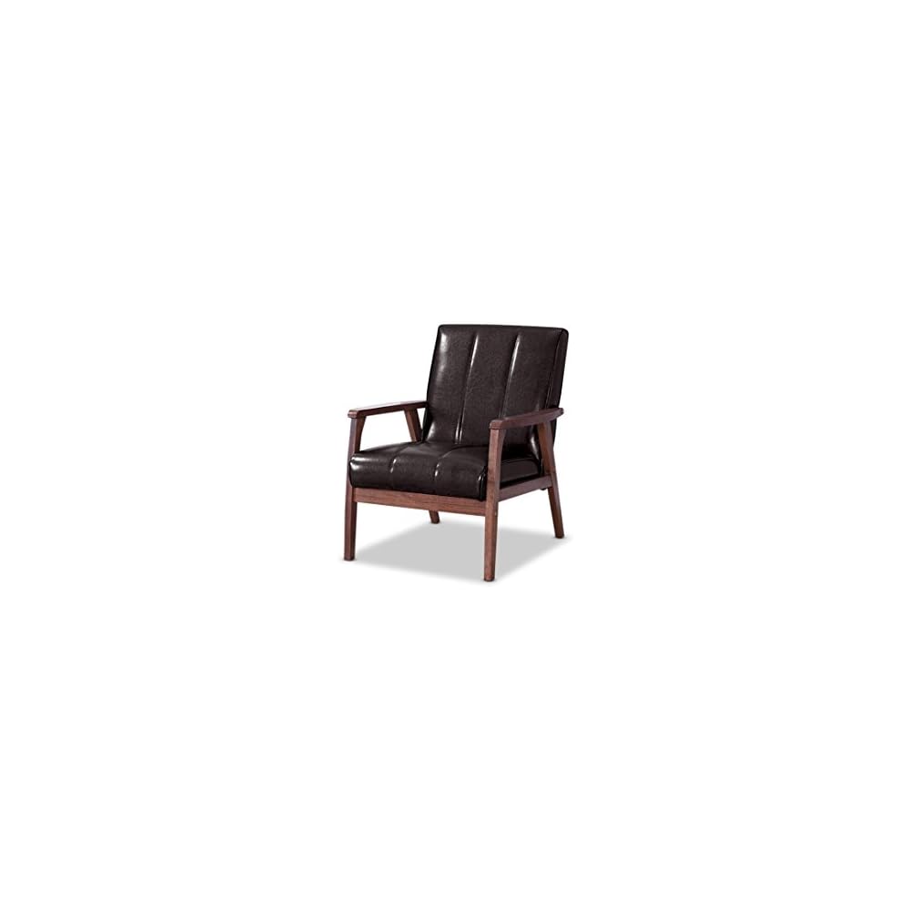 Baxton Studio BBT8011A2-Black Living-Room-Chairs, Medium, Leather, Black