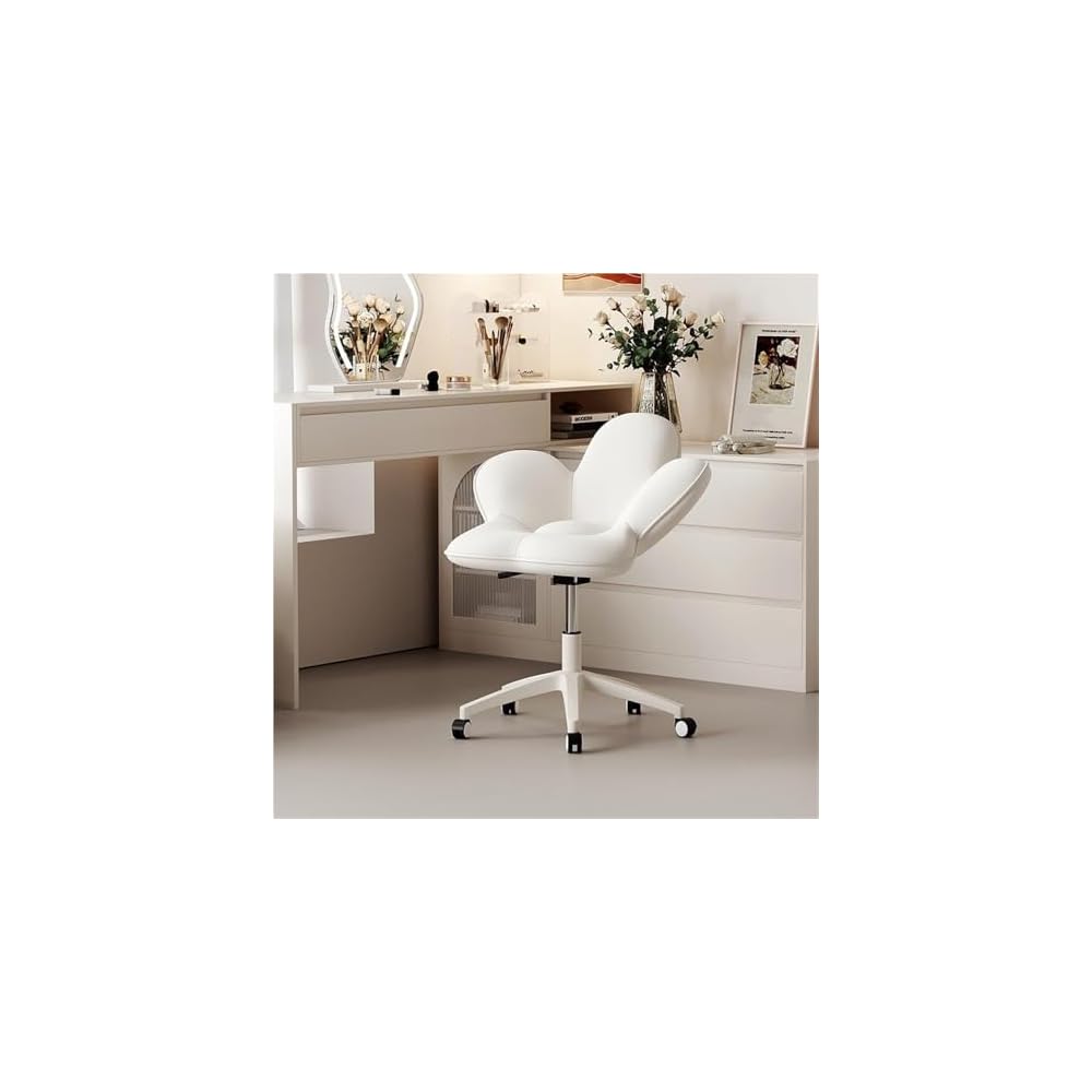 Pink Swivel Chair - Flower Shaped Backrest Office Chair, Vanity & Reading Chair for Home Office & Dressing Room, Stylish Multi-Purpose Seating Solution