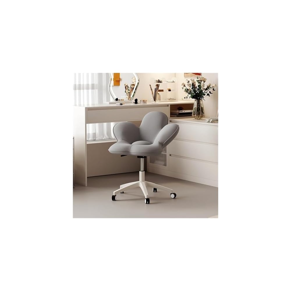Pink Swivel Chair - Flower Shaped Backrest Office Chair, Vanity & Reading Chair for Home Office & Dressing Room, Stylish Multi-Purpose Seating Solution