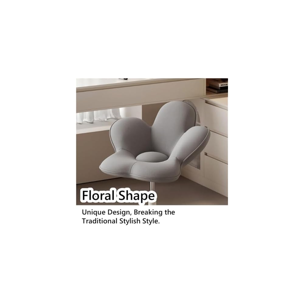 Pink Swivel Chair - Flower Shaped Backrest Office Chair, Vanity & Reading Chair for Home Office & Dressing Room, Stylish Multi-Purpose Seating Solution
