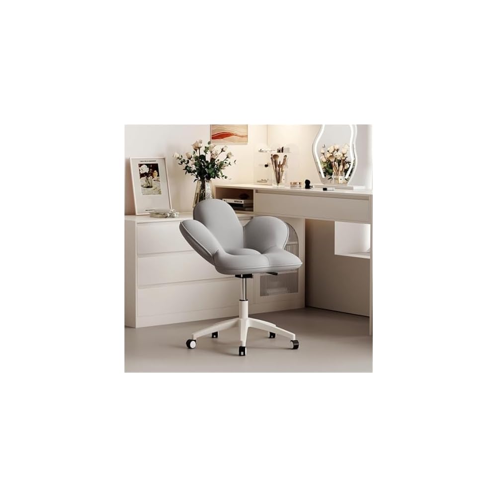 Pink Swivel Chair - Flower Shaped Backrest Office Chair, Vanity & Reading Chair for Home Office & Dressing Room, Stylish Multi-Purpose Seating Solution