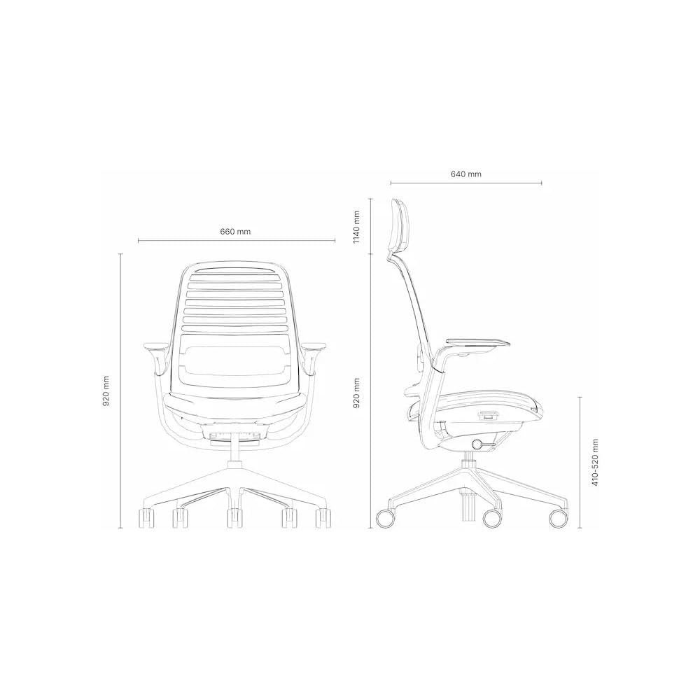 Steelcase Ergonomic Office Chair Series 1 Headrest Beige