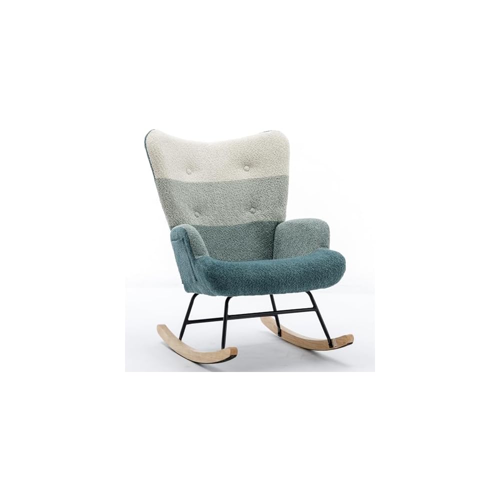 Cotton Linen Modern Patchwork Accent Chair, One Size, Pink