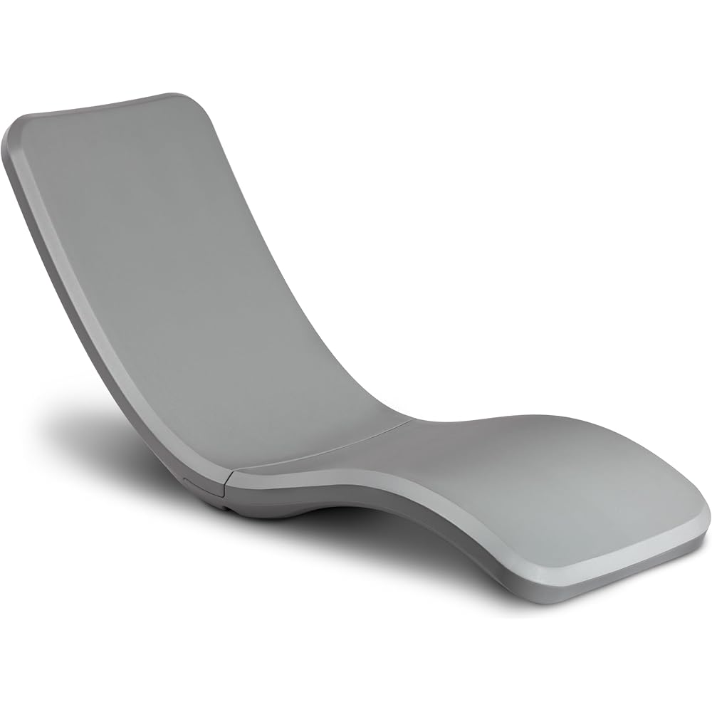 Coast Modern in Pool Lounge Chair - Waterproof & Weighted Chaise Lounger - Outdoor Pool Furniture for Patio or in Baja Shelf - Gray