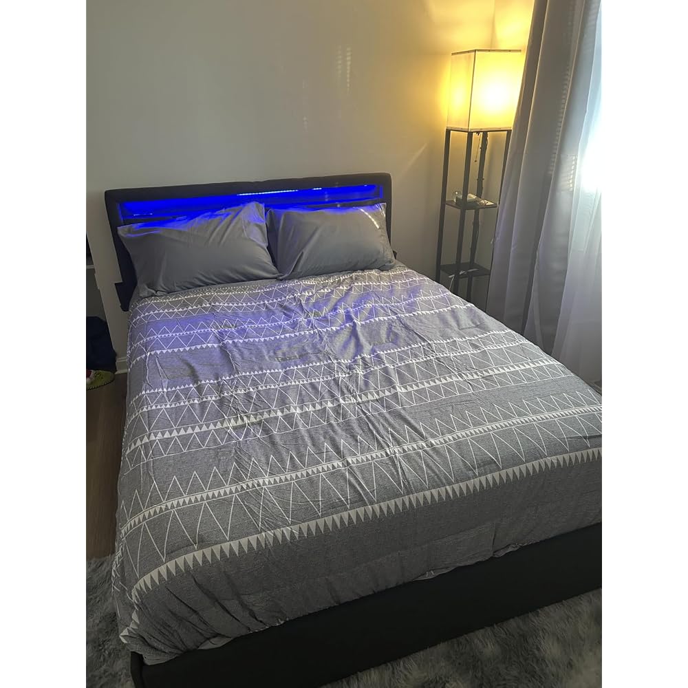 VASAGLE Full Bed Frame, 4 Storage Drawers on Wheels, Charging Station