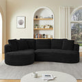 121" Cloud Sectional Couch,Oversized Corduroy Couches with L-Shape Chaise,Modern Modular Sofa with Deep Seat,Upholstered Boneless Couch for Living Room (Black, Left Facing Chaise)