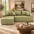 108" Modular Leather Sectional Couches with Boneless L-Shaped Chaise