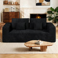 Luxanimarion 80'' Modern Cloud Loveseat Sofa, No Assembly Required Deep Seat Comfy Small Couches Includes 2 pcs Pillows for Living Room, Bedroom, Apartment(Black)