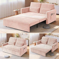 Ahomly 77.2" Extended Pull-Out Sofa Bed, 3-in-1 Convertible Loveseat, Pink